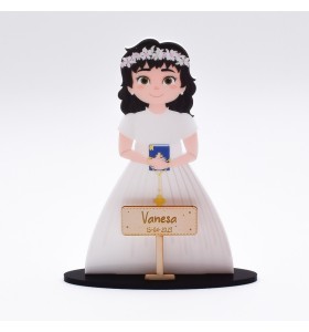 Cake Topper Silueta Niña con libro Personalizado