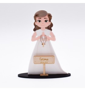 Cake Topper Silueta Niña Rubia Personalizado