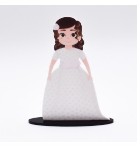 Cake Topper Silueta Niña Castaña