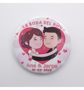 Chapa personalizada boda del año