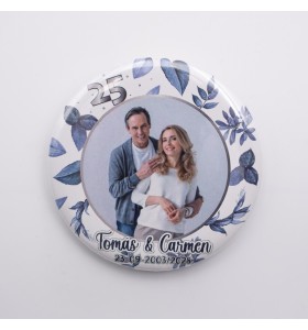 Chapa Foto Pareja 25 años Personalizada