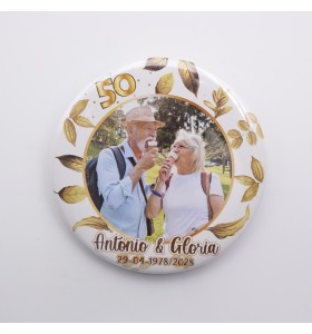 Chapa Foto Pareja 50 años Personalizada