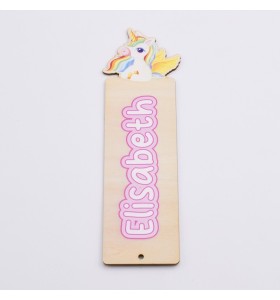 Marcapáginas Madera Unicornio Personalizado