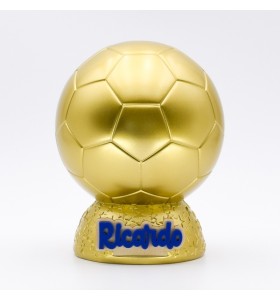 Hucha balón de oro personalizada