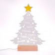 Abeto de Navidad de metacrilato con luz, y personalizado con los nombres de toda la familia, para decoración navideña del hogar